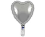 9" Oaktree Silver Heart Foil Unpackaged