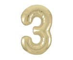 34" Unique Party Gold 3 Foil Balloon