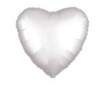 17" White Heart Satin Luxe Foil Balloon Anagram - Unpackaged