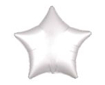 17" White Star Silk Lustre Foil Balloon Anagram - Unpackaged